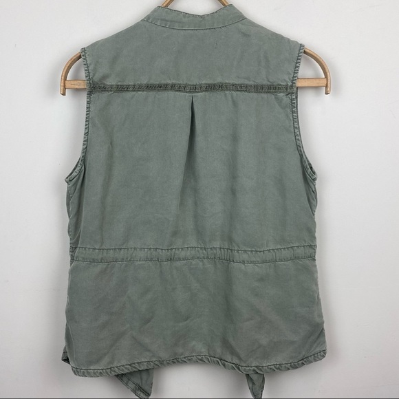 Max Jeans Olive Green Utility Draped Sleeveless Vest; Size M - Picture 7 of 14